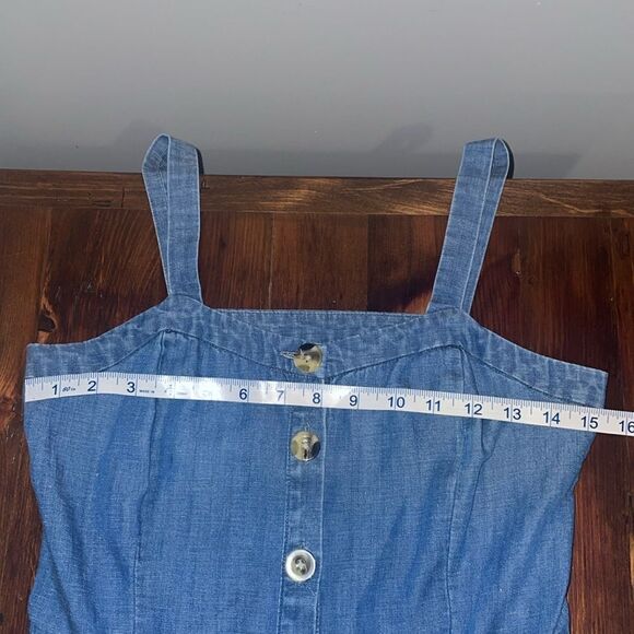 Loft Denim Button Front Dress Size 2P - Picture 7 of 10